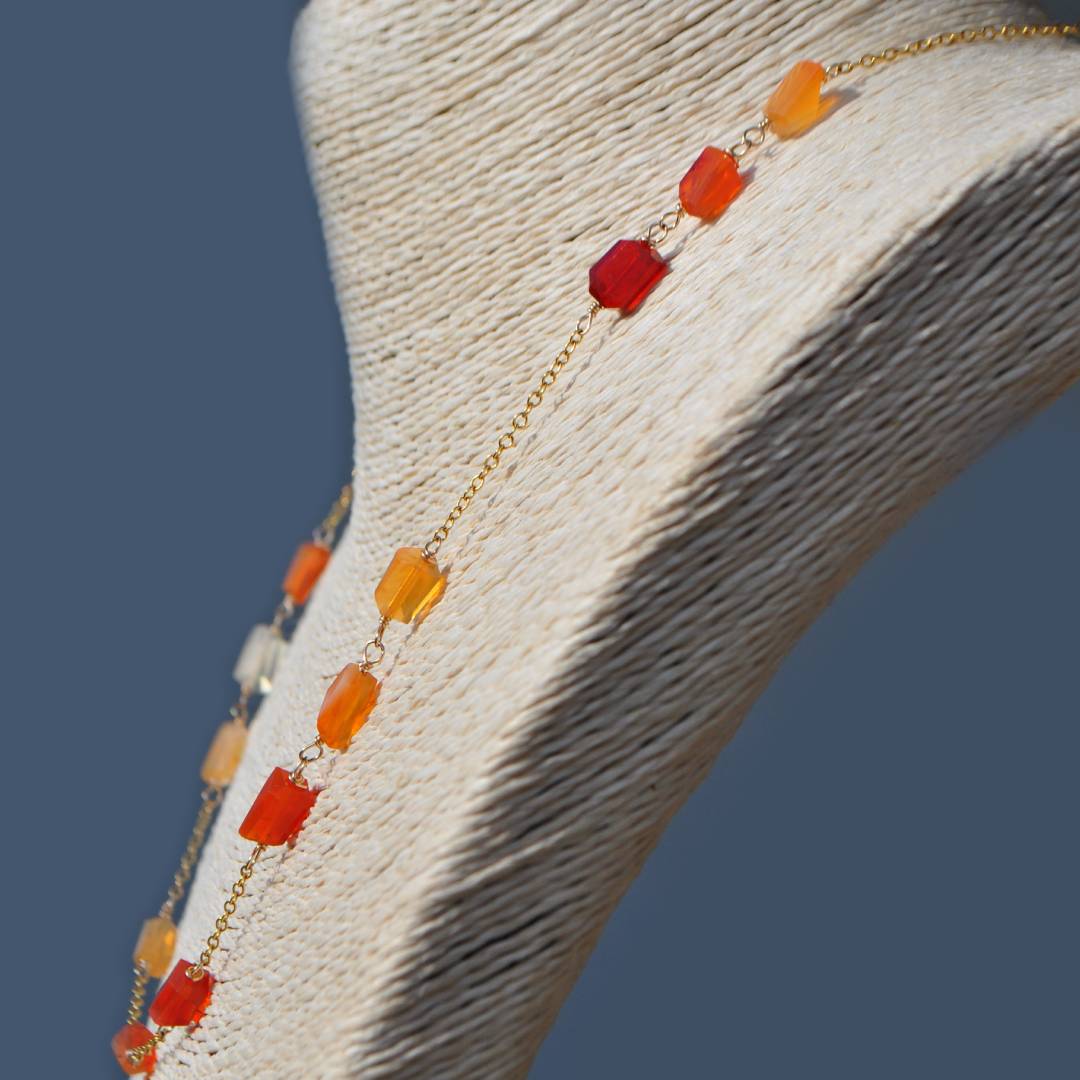 collier nuggets opale de feu-9