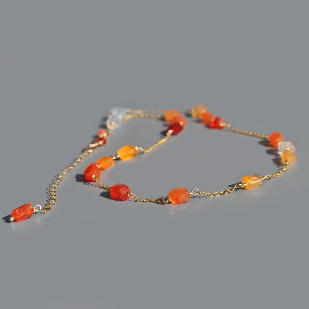 collier nuggets opale de feu-6