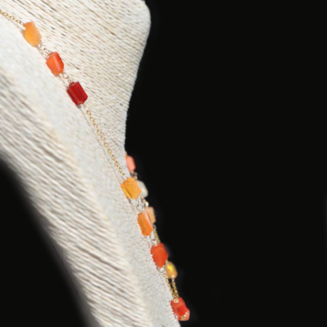 collier nuggets opale de feu-8