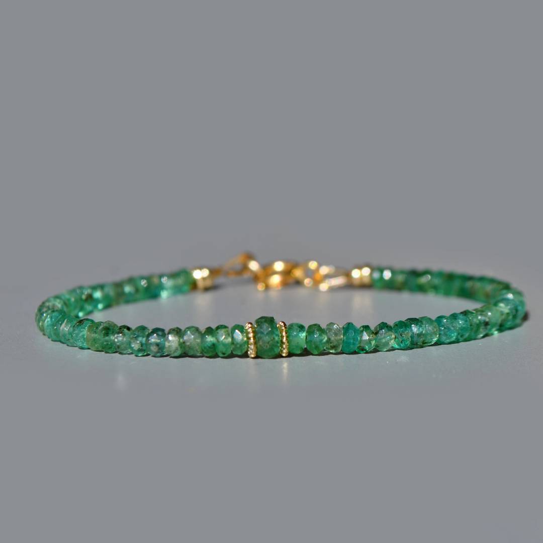 bracler emeraude zambie perle or
