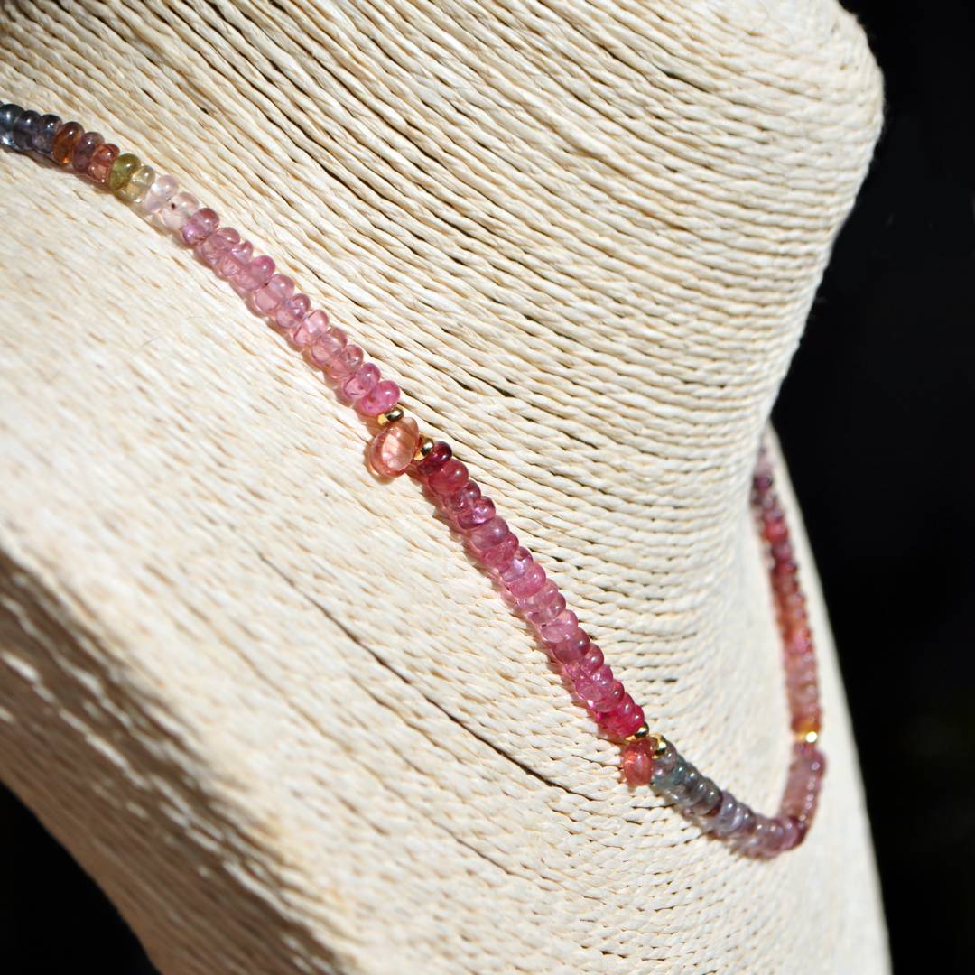 collier spinelles multi color quartz rose-9