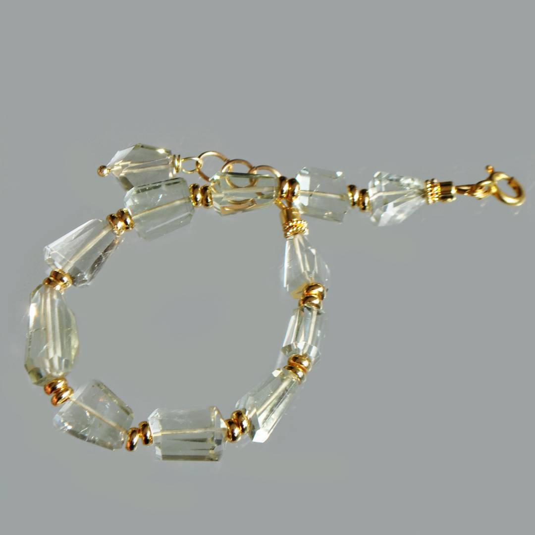bracelet nuggets laser prasiolite