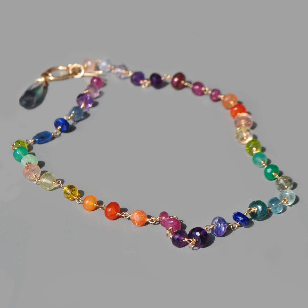 Collier sautoir pulti pierres pendentif Fluorite-7