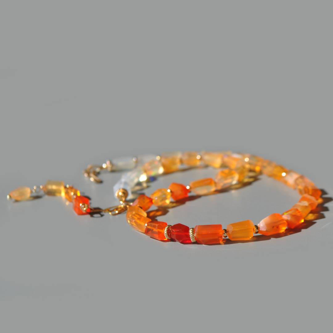 Collier Opale de feu ras de cou-4