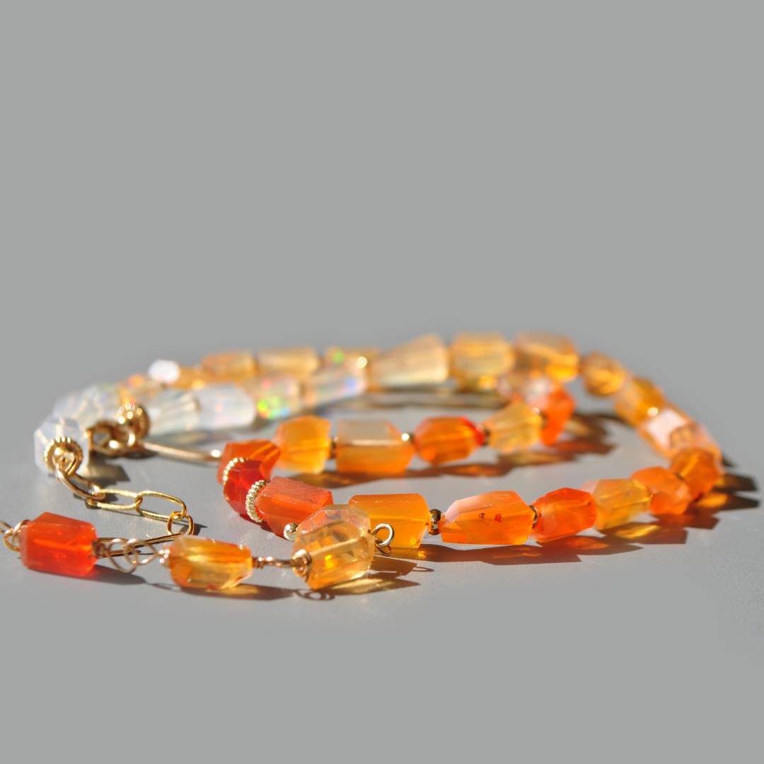 Collier Opale de feu ras de cou-7