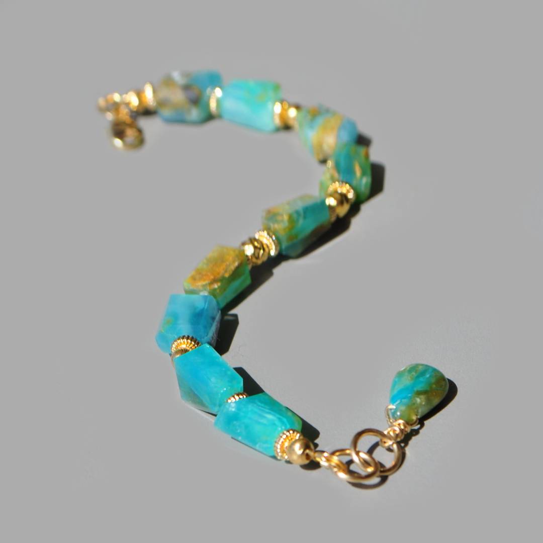 Bracelet Opale peruvienne pierre taillée-8