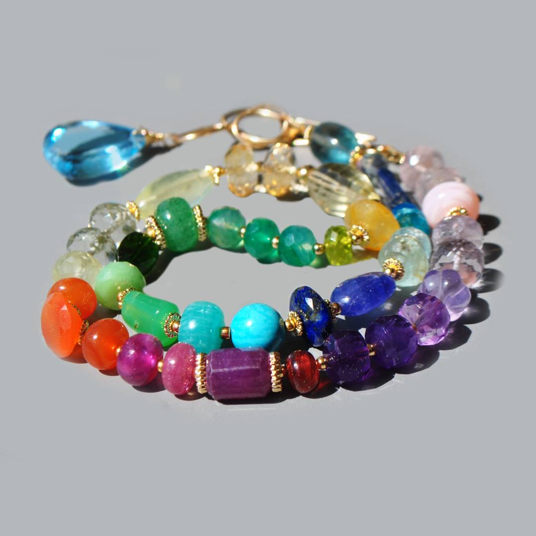 collier grosse perle pierres 7 chakras