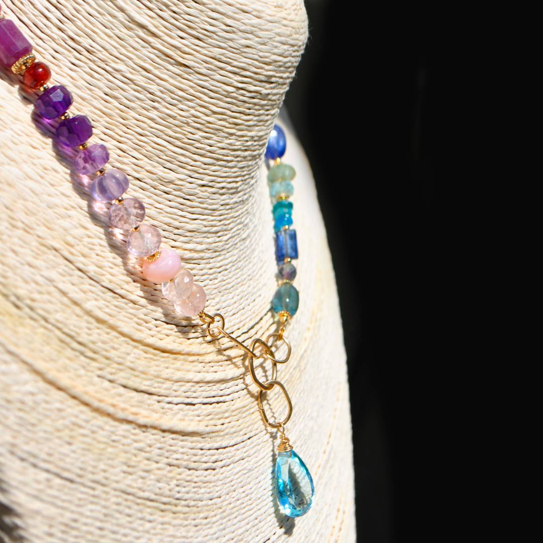 collier grosse perle pierres 7 chakras-C