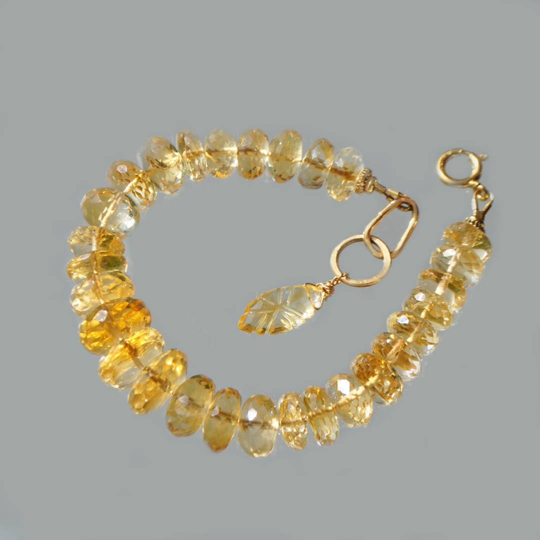 bracelet grosses perles citrine-3