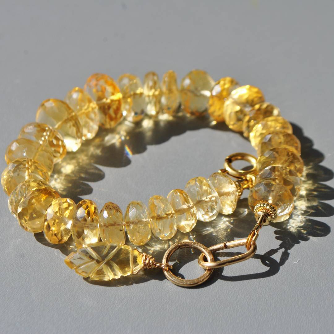 bracelet grosses perles citrine-2