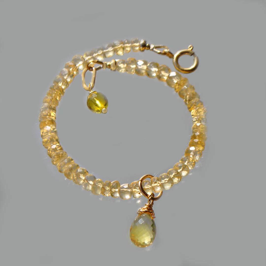 bracelet citrine Quartz naturelle soleil-5