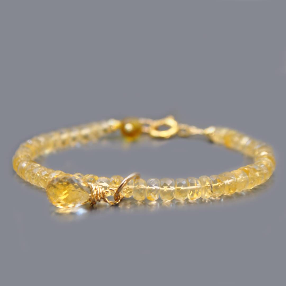 bracelet breloque citrine or-6