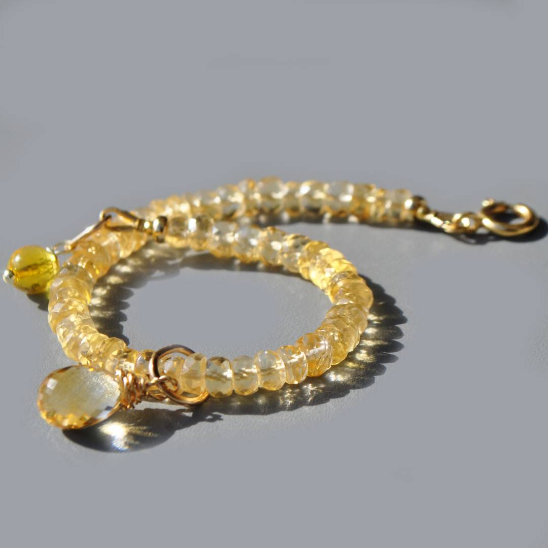 bracelet citrine Quartz naturelle soleil