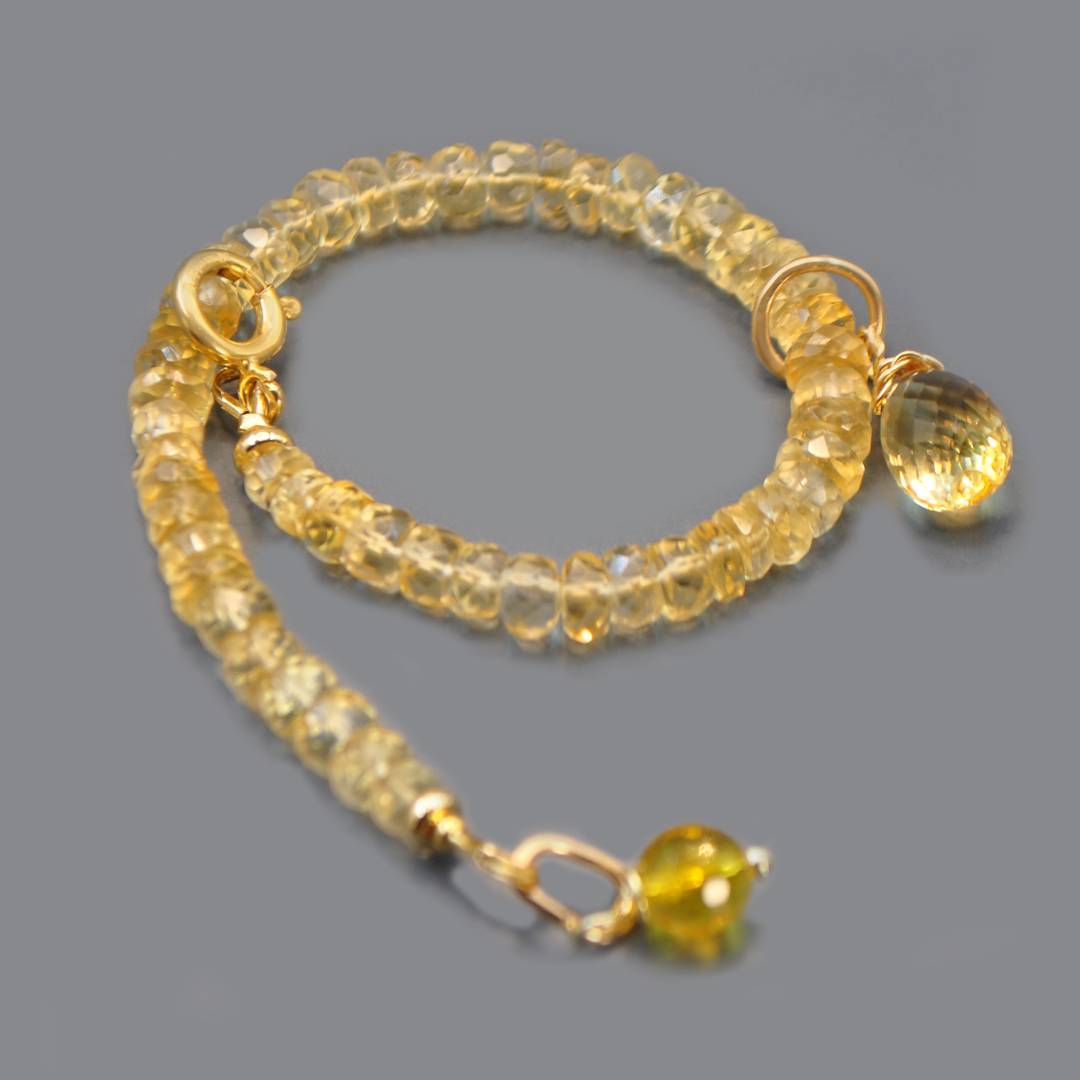 bracelet breloque citrine or-4