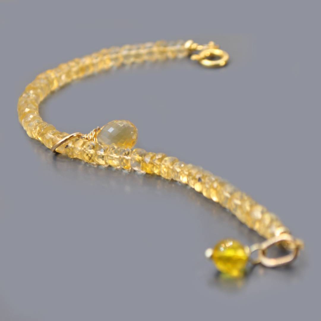 bracelet breloque citrine or-8