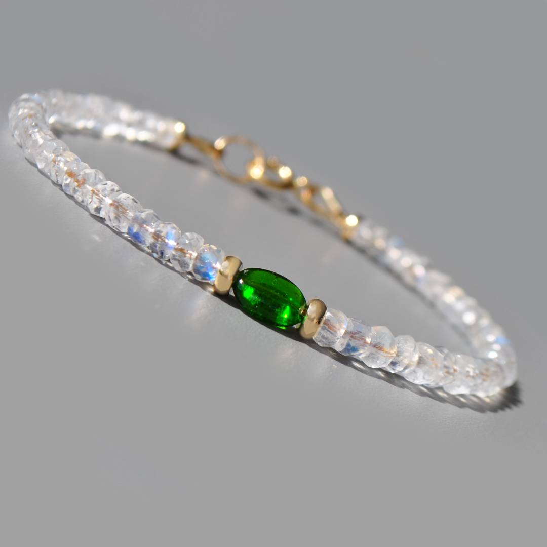 bracelet pierre de lune diopside