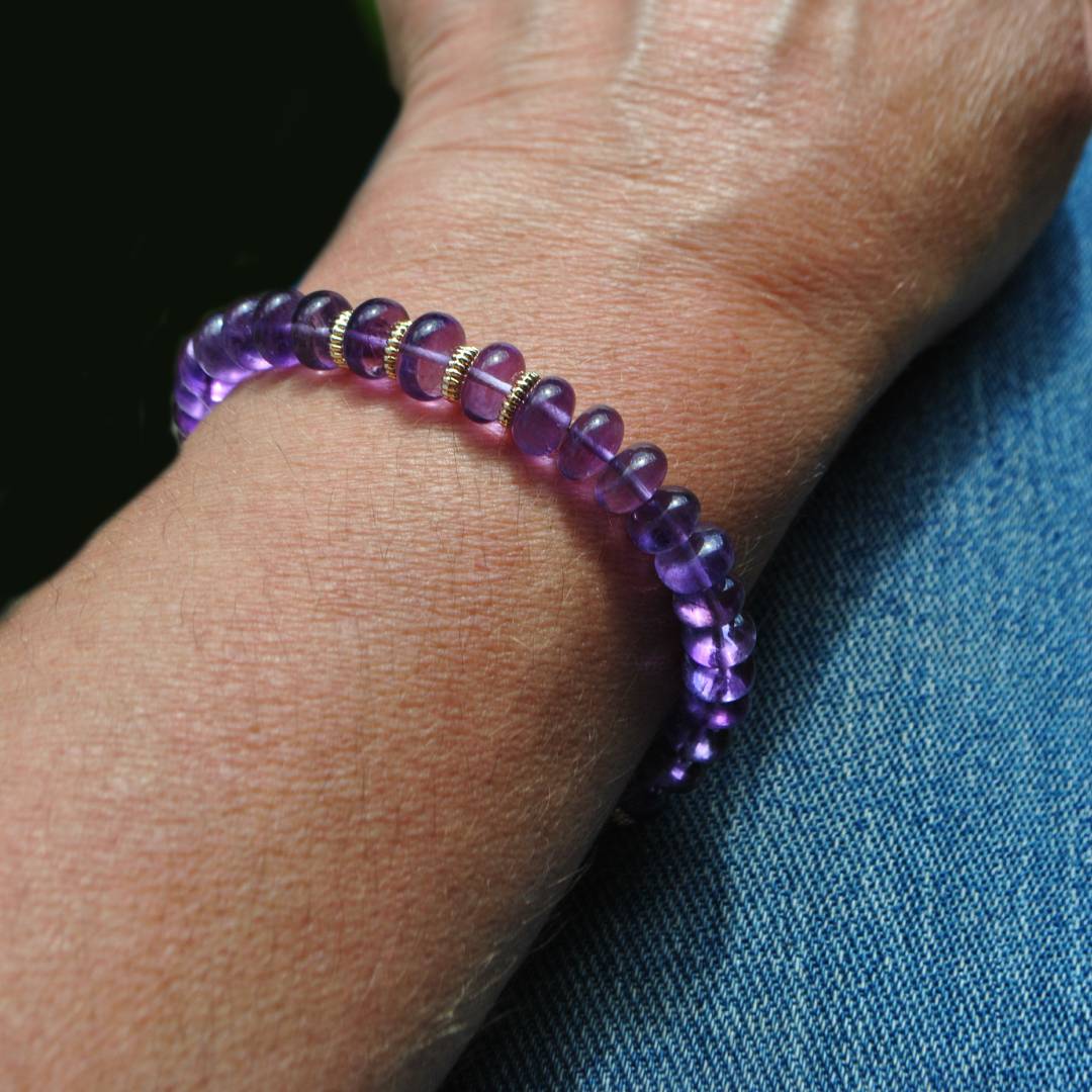bracelet amethyste africaine or 14K-6