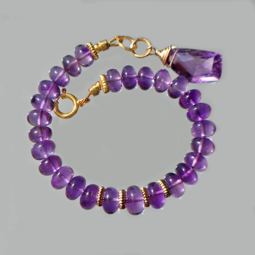 bracelet amethyste africaine or 14K-4