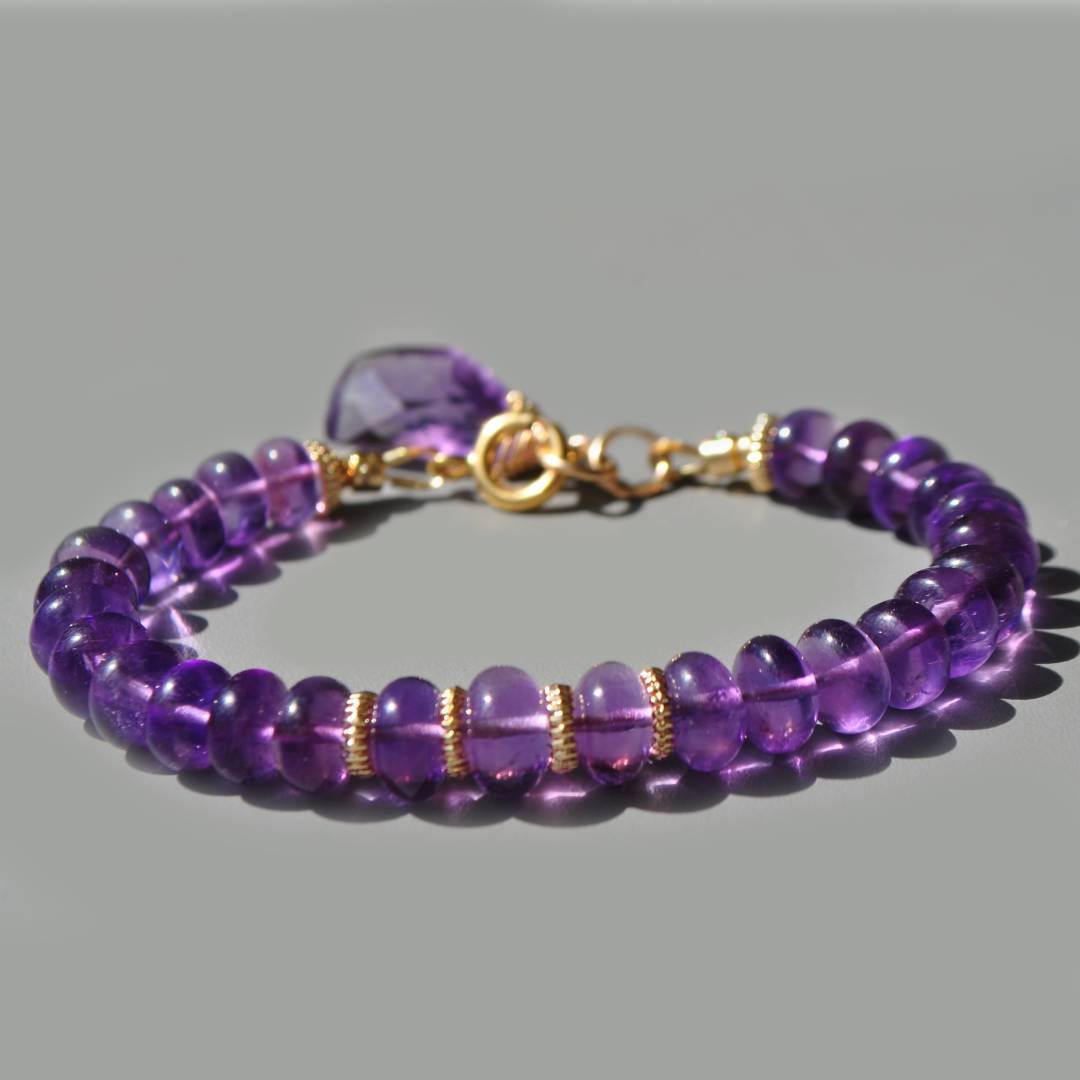bracelet amethyste africaine or 14K
