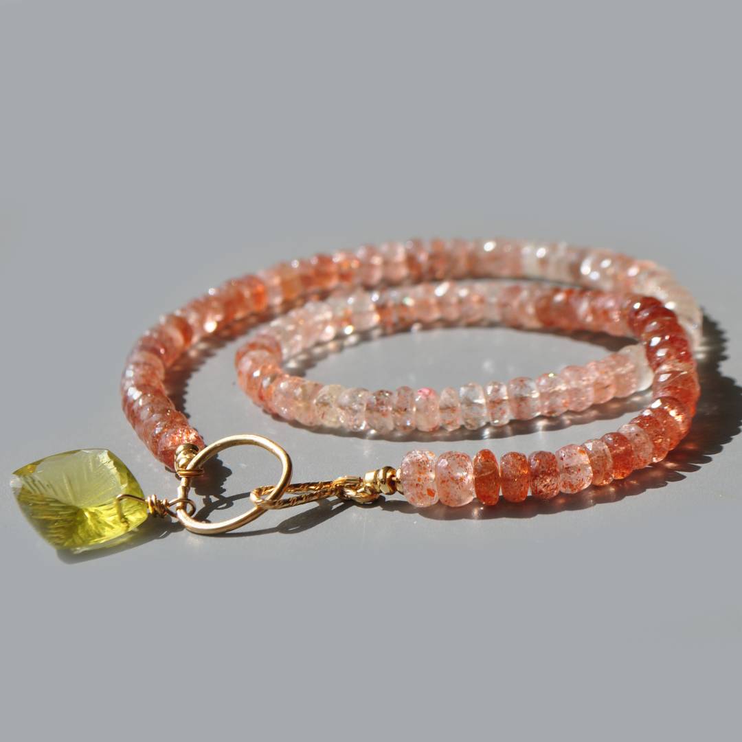 collier pierre de soleil quartz citron pierre sculptée-7