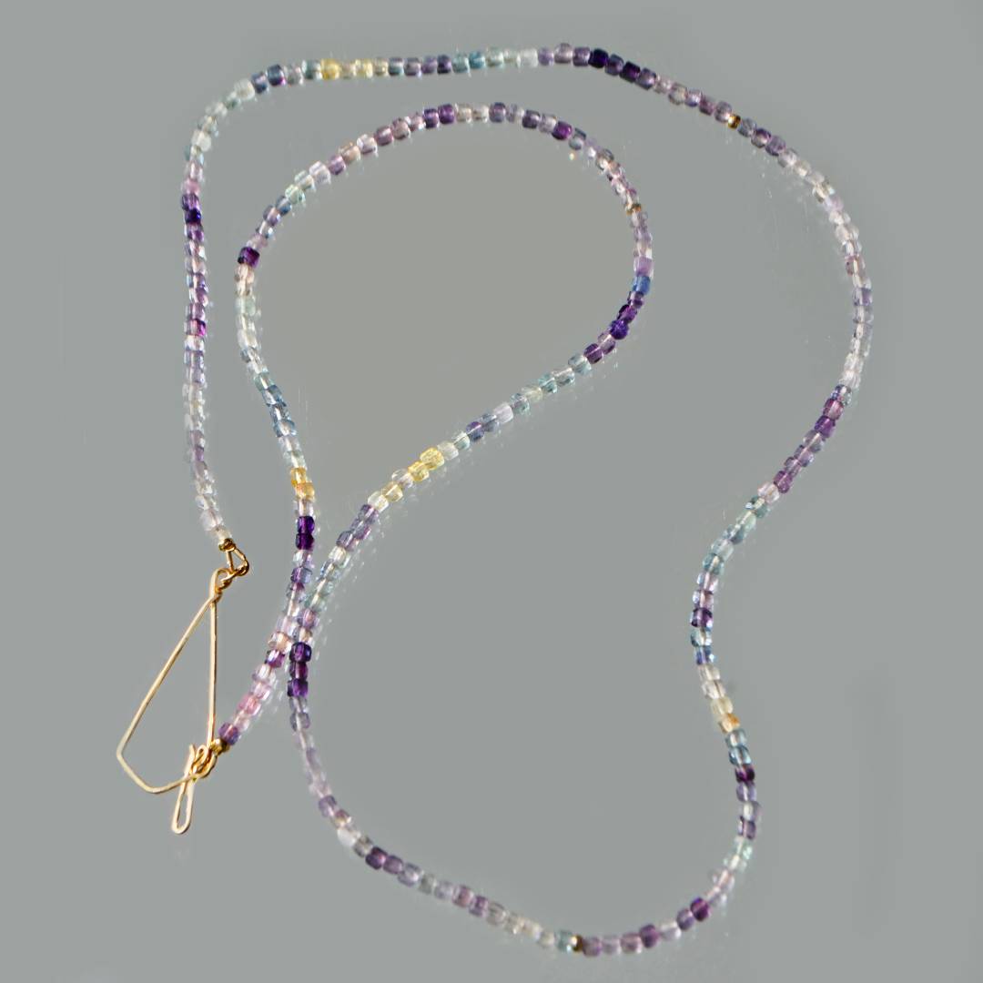 sautoir fluorite pierre multicolore-2