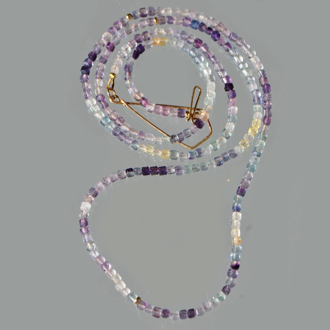 sautoir fluorite pierre multicolore-3