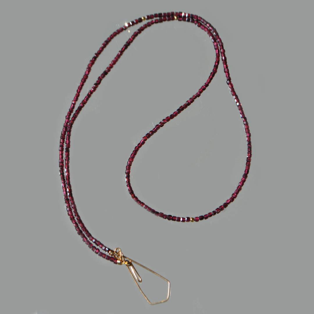 sautoir grenat rhodolite or