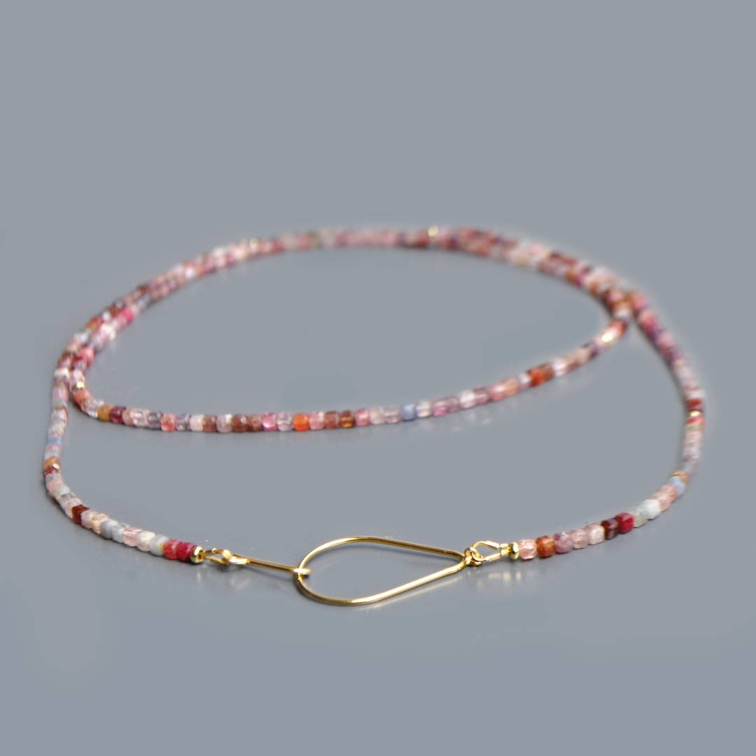 sautoir spinelle rose parme