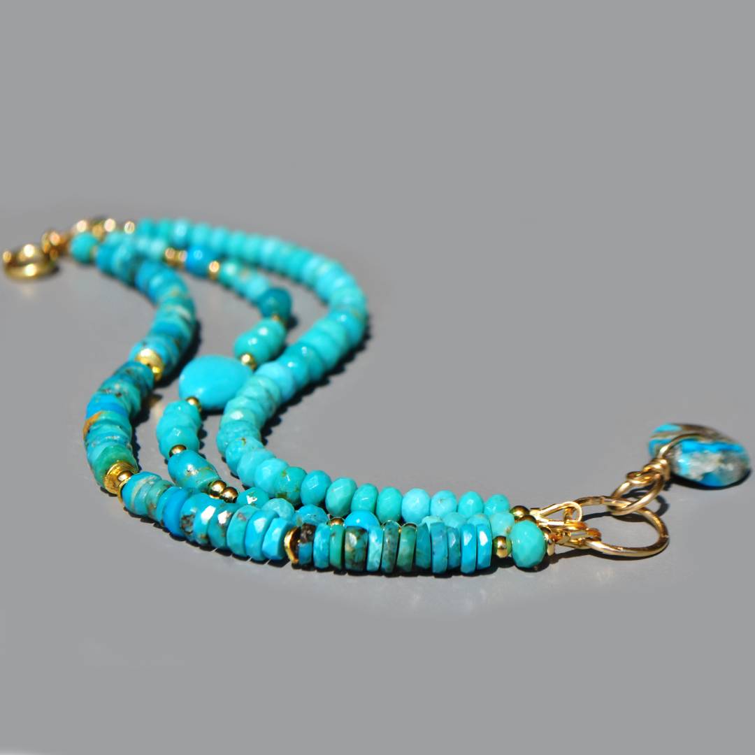 bracelet turquoise arizona 3 rangs-7