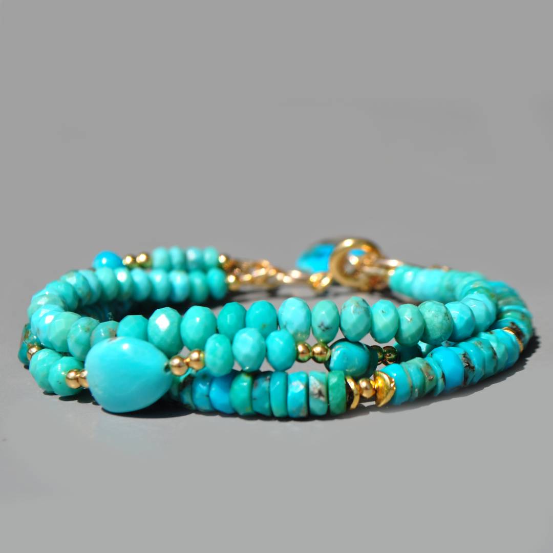 bracelet turquoise arizona 3 rangs-2