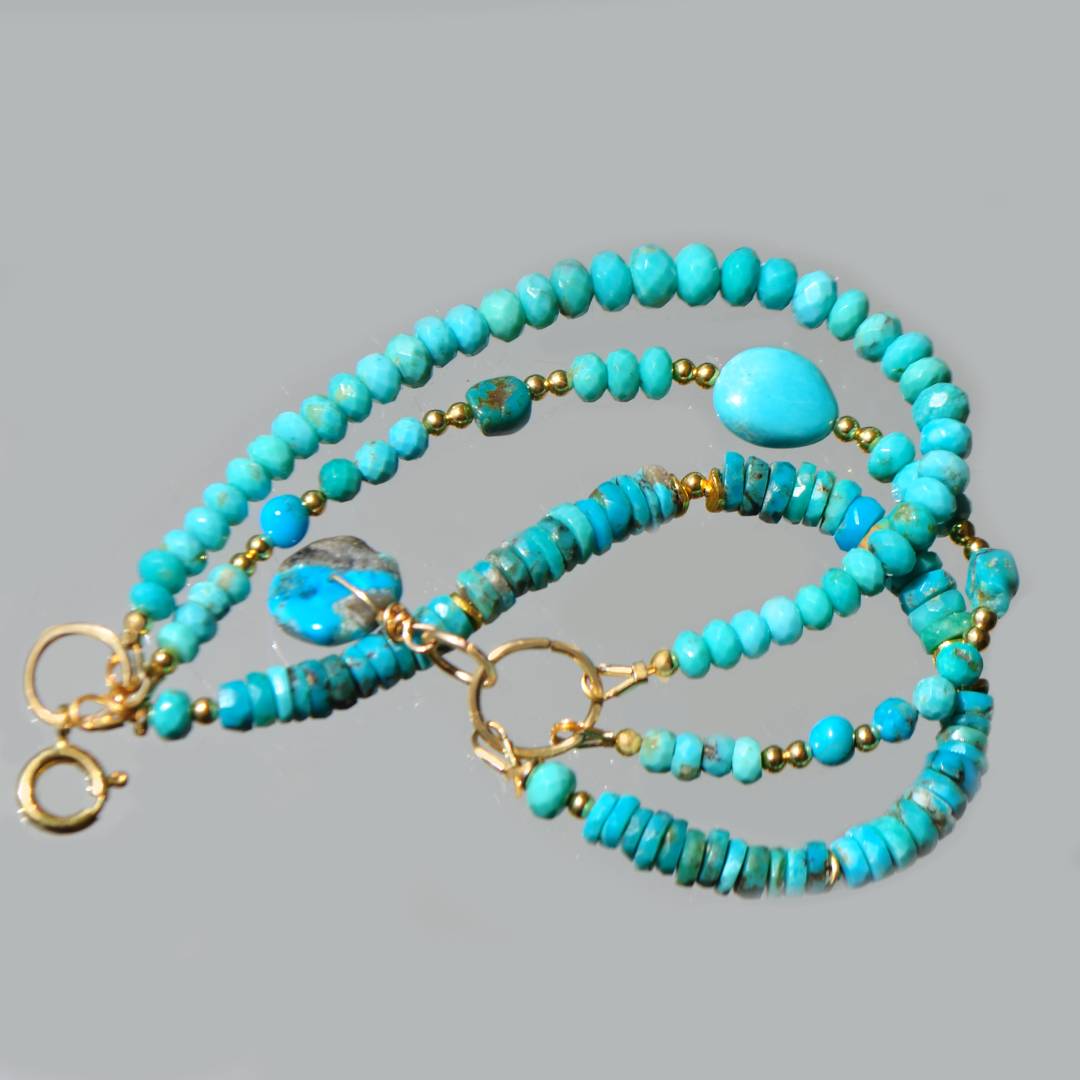 bracelet turquoise arizona 3 rangs-8