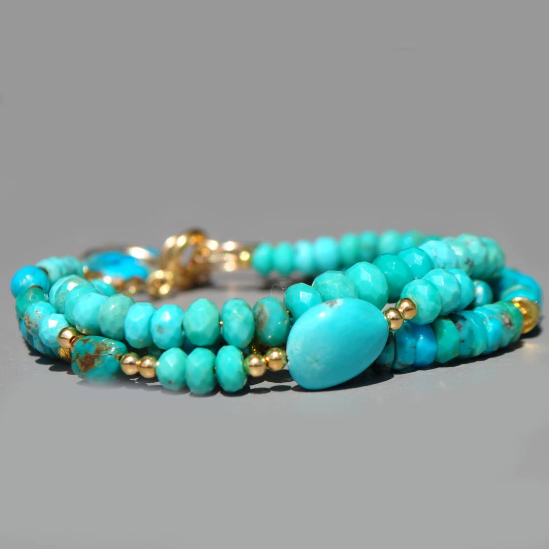 bracelet turquoise arizona 3 rangs-3