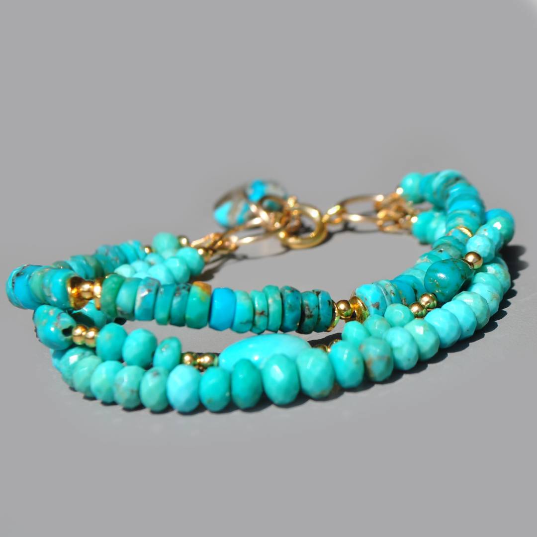 bracelet turquoise arizona 3 rangs