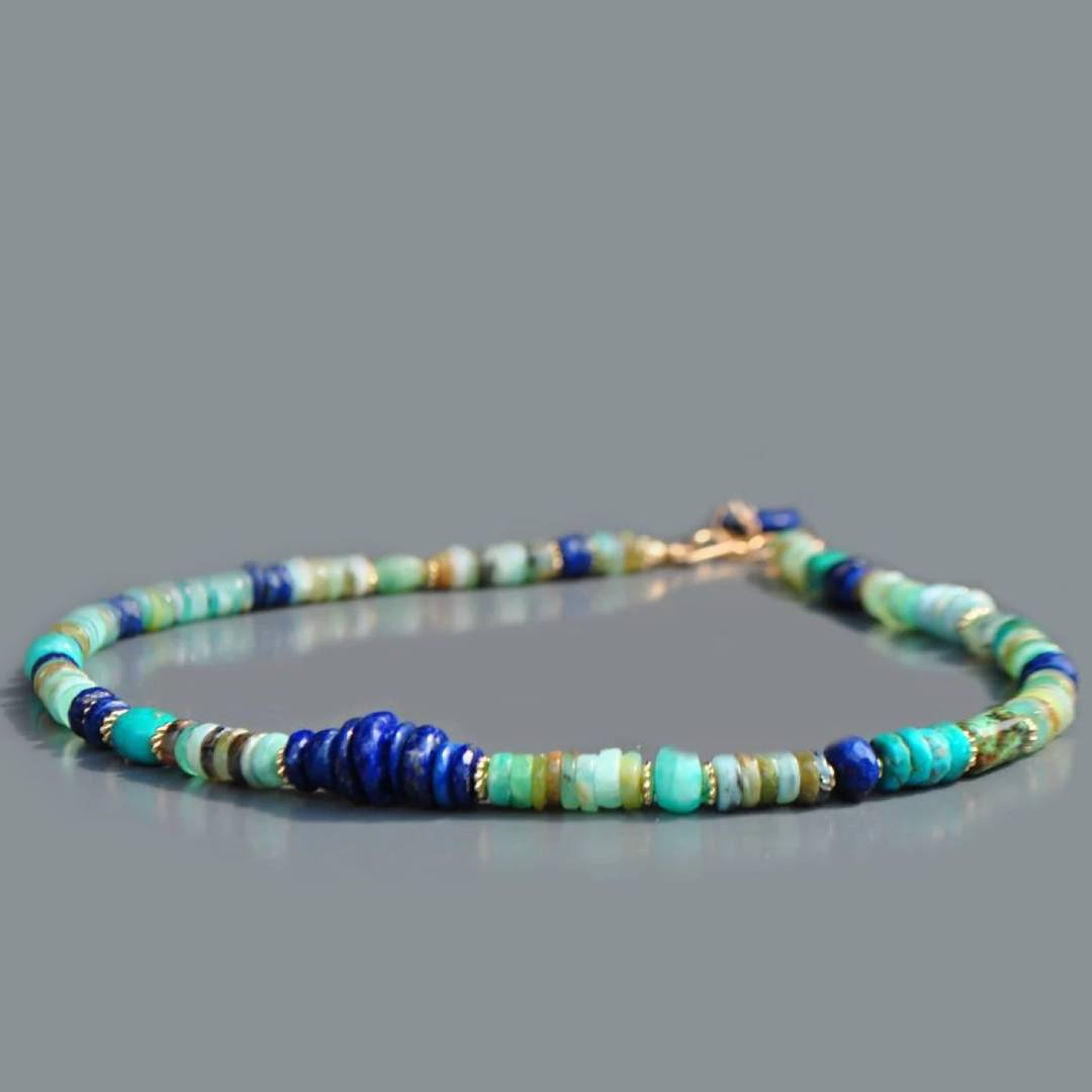 Collier opale bleue lapis-2