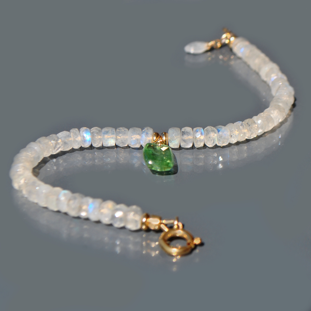 bracelet pierre de lune Cyanite verte-9