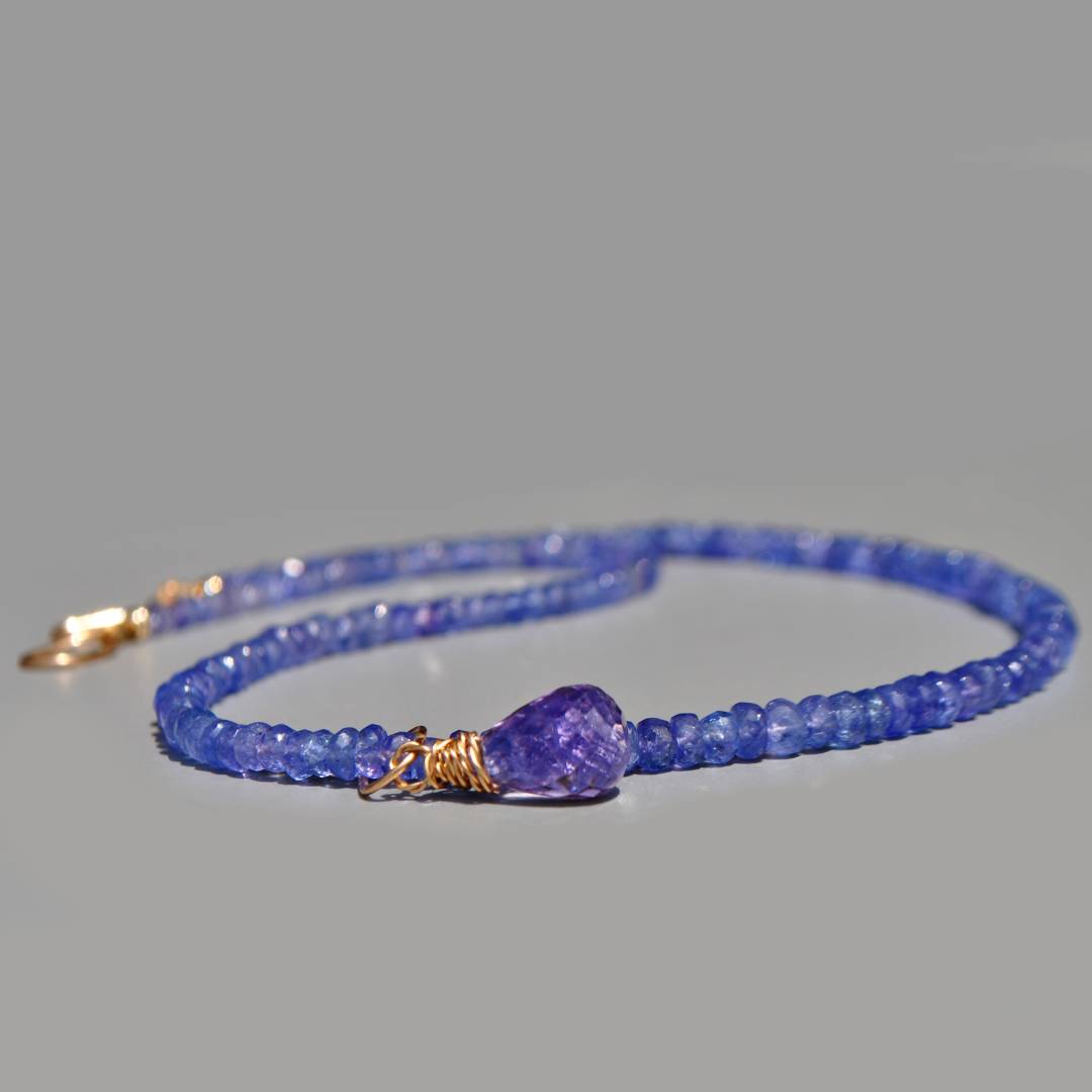 collier goutte tanzanite or-1