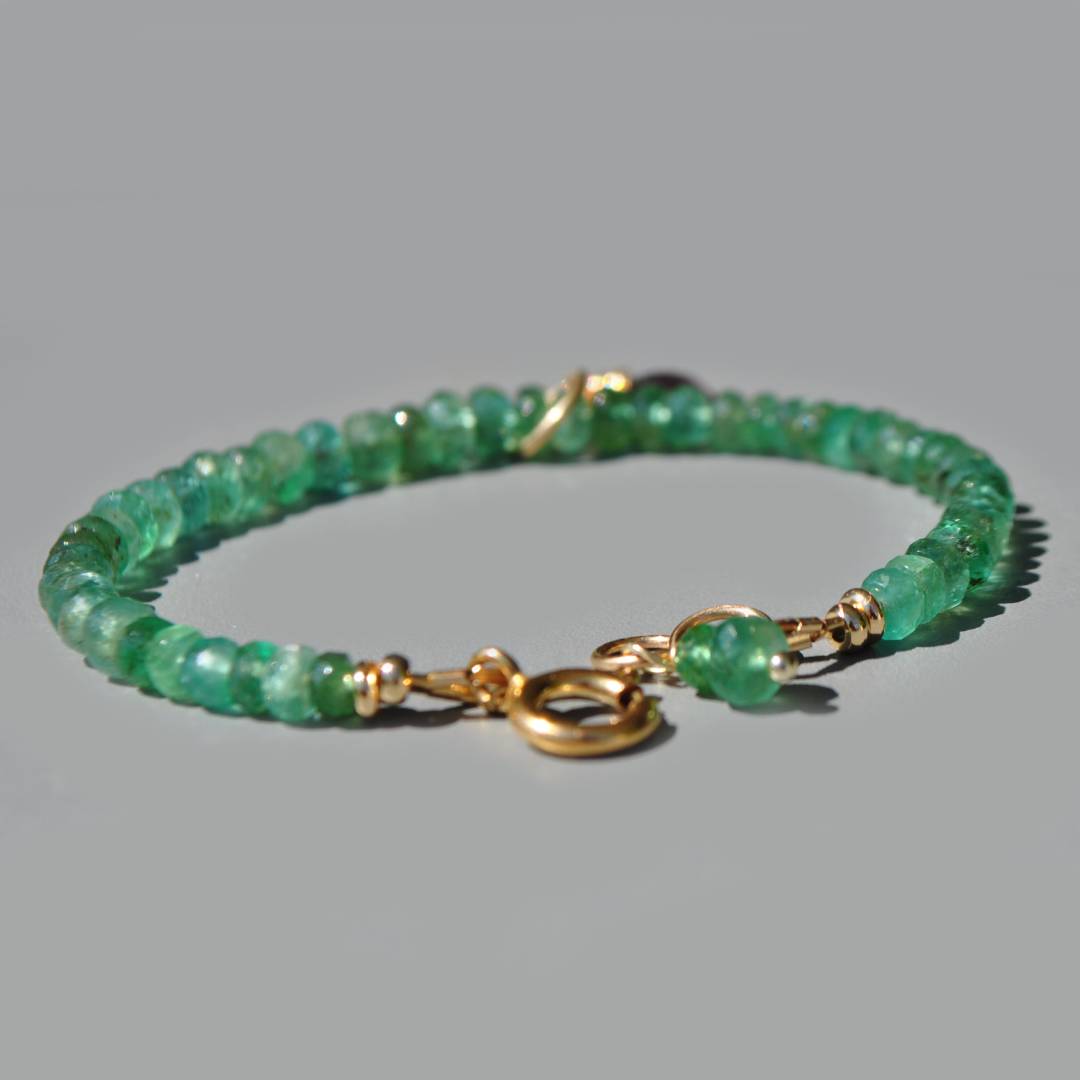 bracelet emeraude de zambie tourmaline rose-6