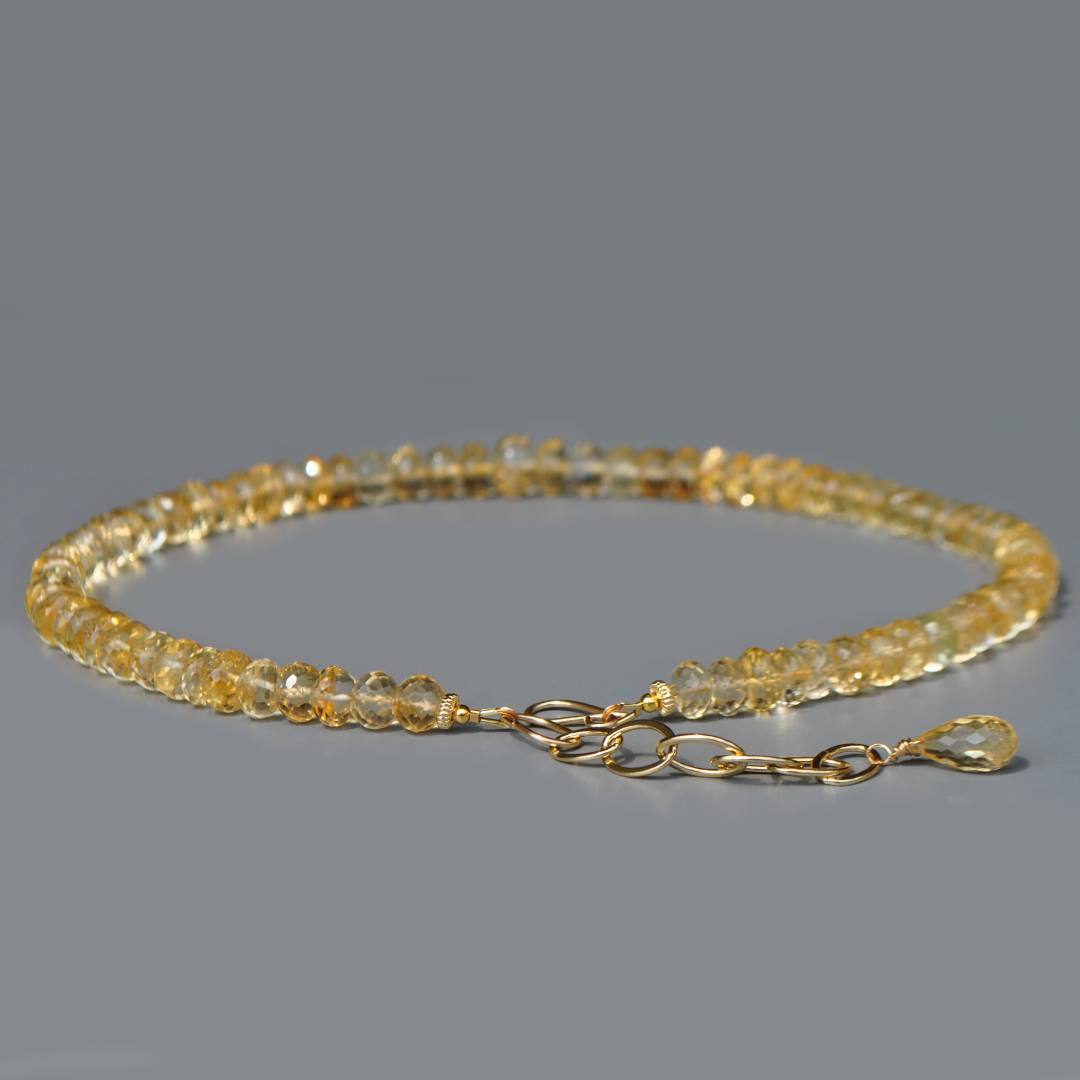 collier Citrine grosses Perles -8
