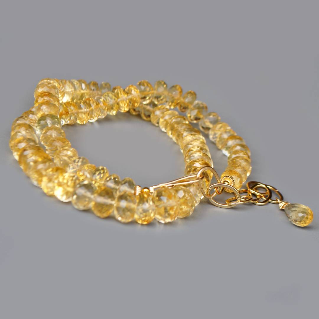 collier Citrine grosses Perles -5