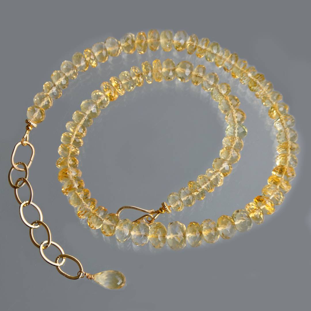 collier Citrine grosses Perles -3
