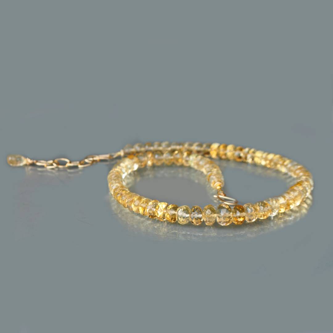 collier Citrine grosses Perles