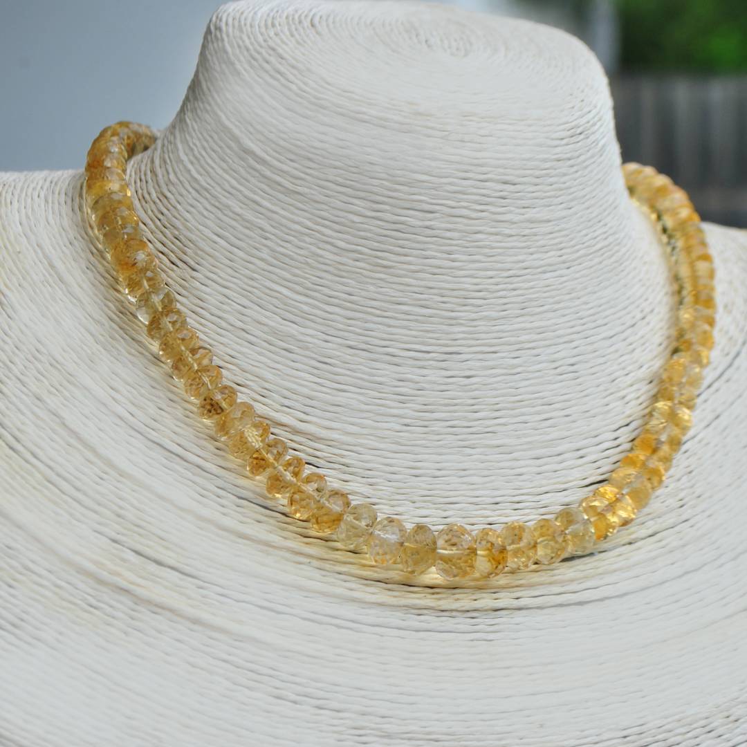 collier Citrine grosses Perles -9
