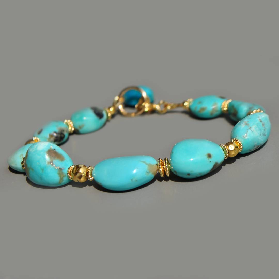 bracelet grosse pépites de turquoise brute-7