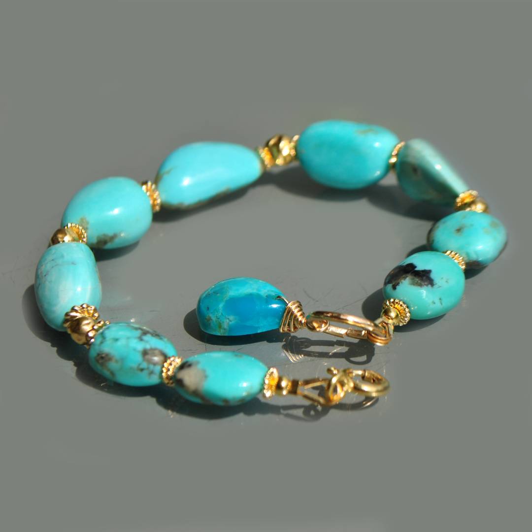 bracelet grosse pépites de turquoise brute-5