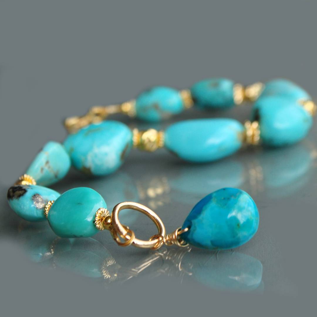 bracelet grosse pépites de turquoise brute-9