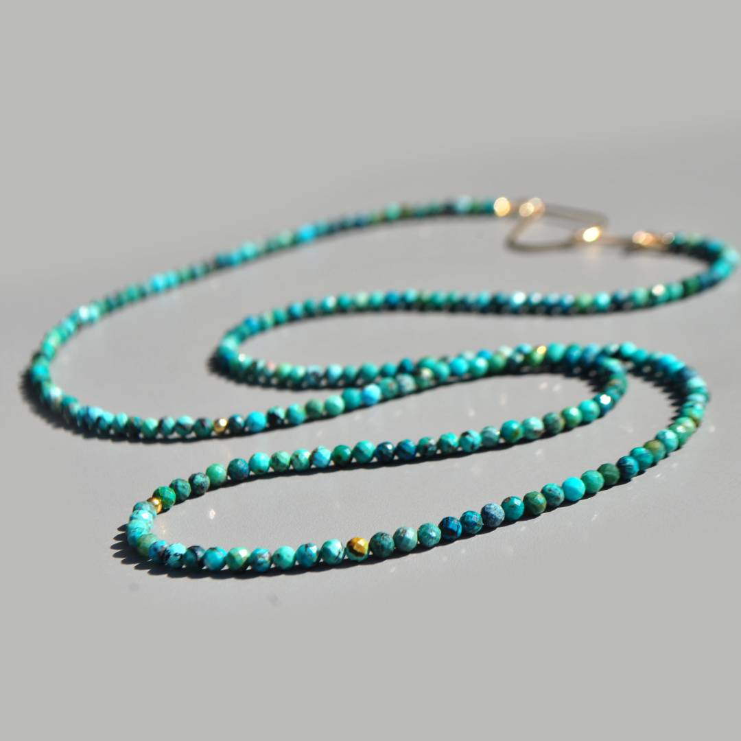 sautoir turquoise perle fine ronde-2