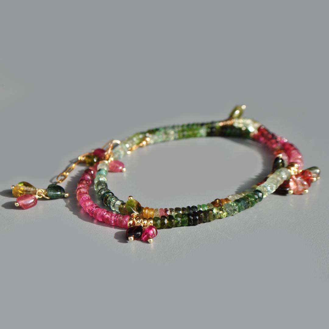 Bijou tourmaline multicolore Gold filled