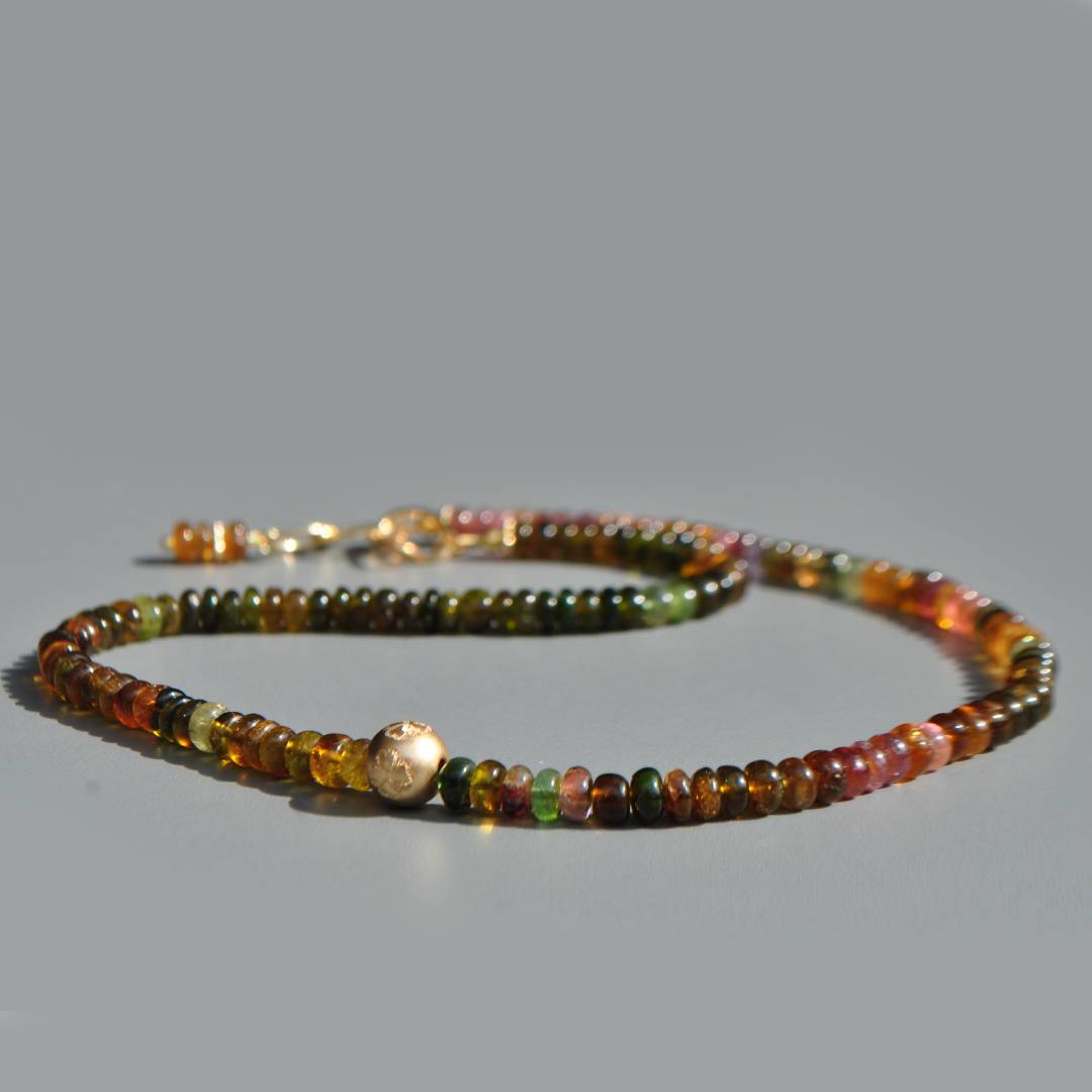 collier tourmaline petro boule or