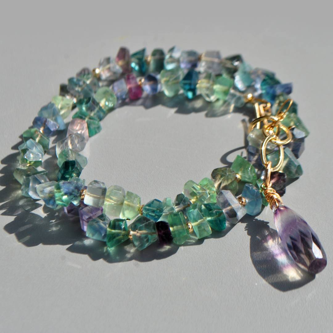 collier fluorite chips nuggets-6