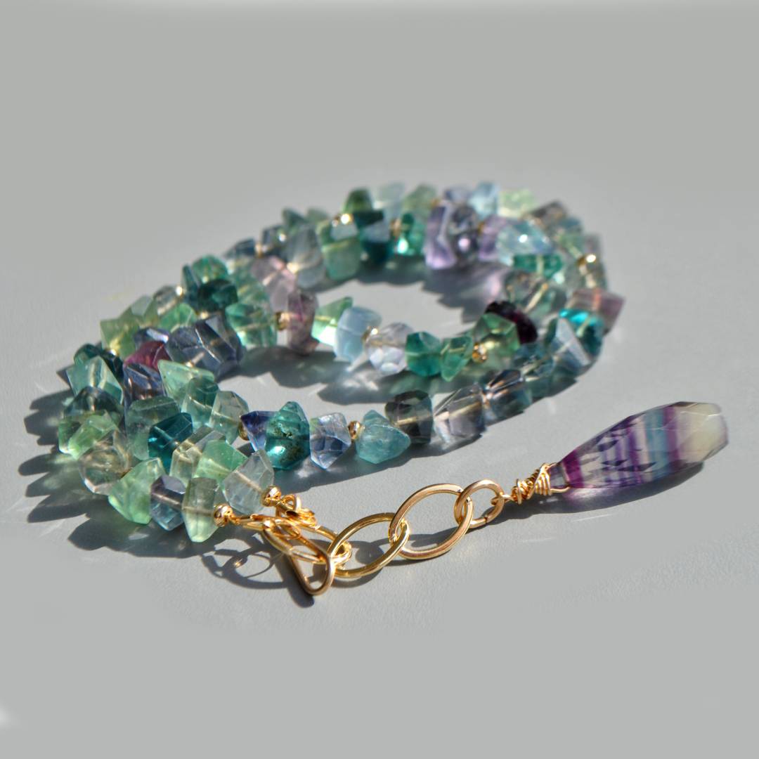 collier fluorite chips nuggets-3